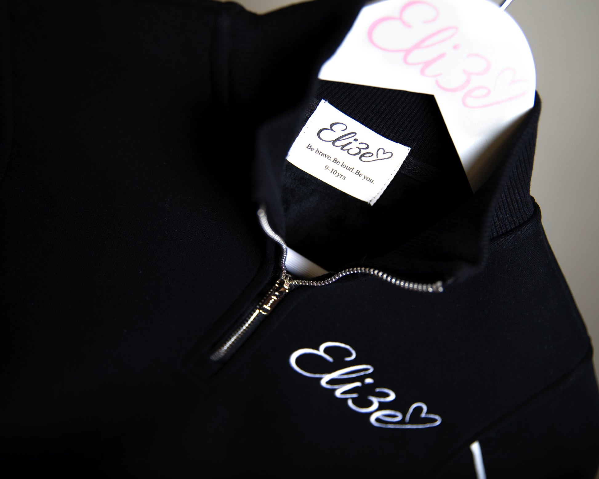 Eli3e Essentials Black Quarter Zip Tracksuit