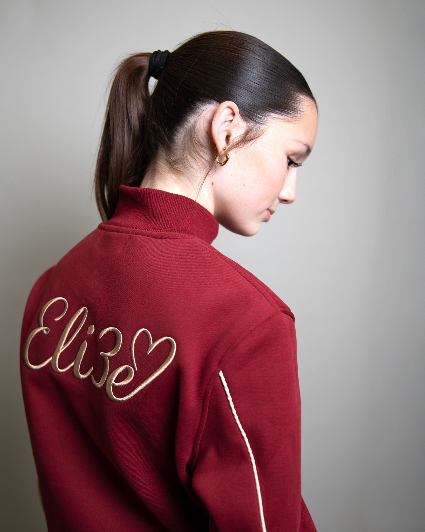 Eli3e Essentials Burgundy Quarter Zip Tracksuit