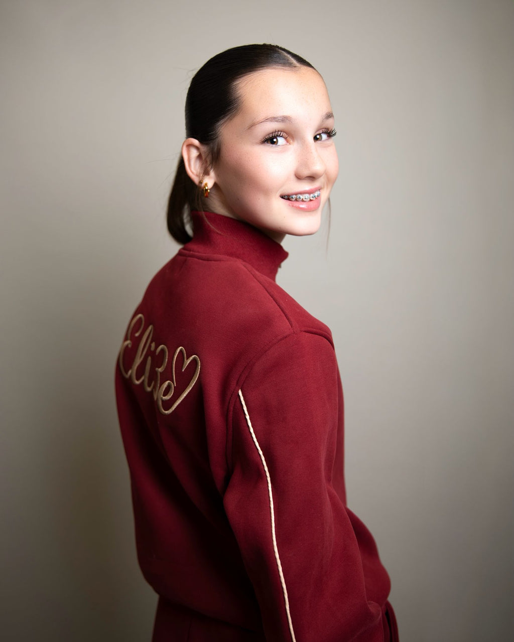 Eli3e Essentials Burgundy Quarter Zip Tracksuit