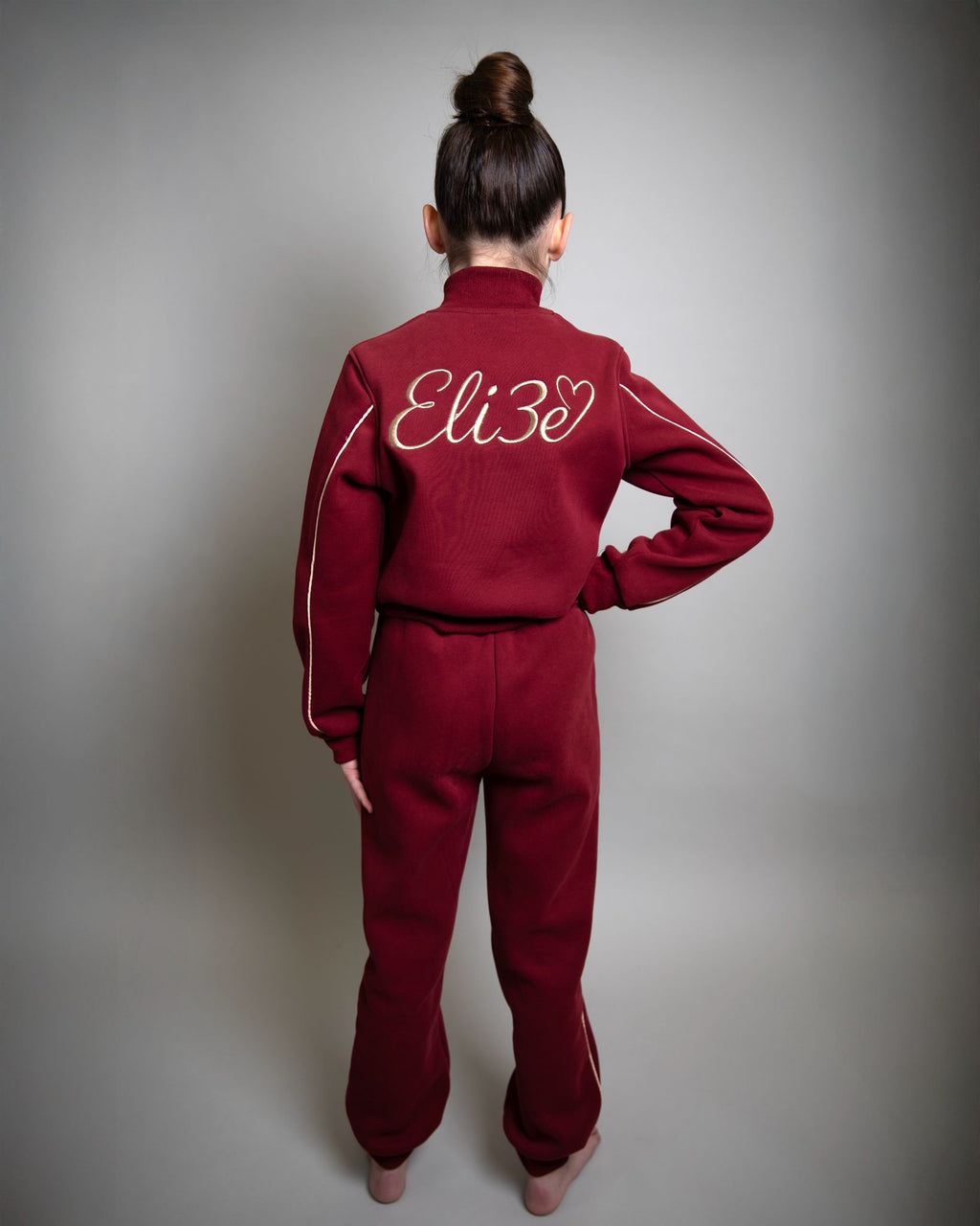 Eli3e Essentials Burgundy Quarter Zip Tracksuit