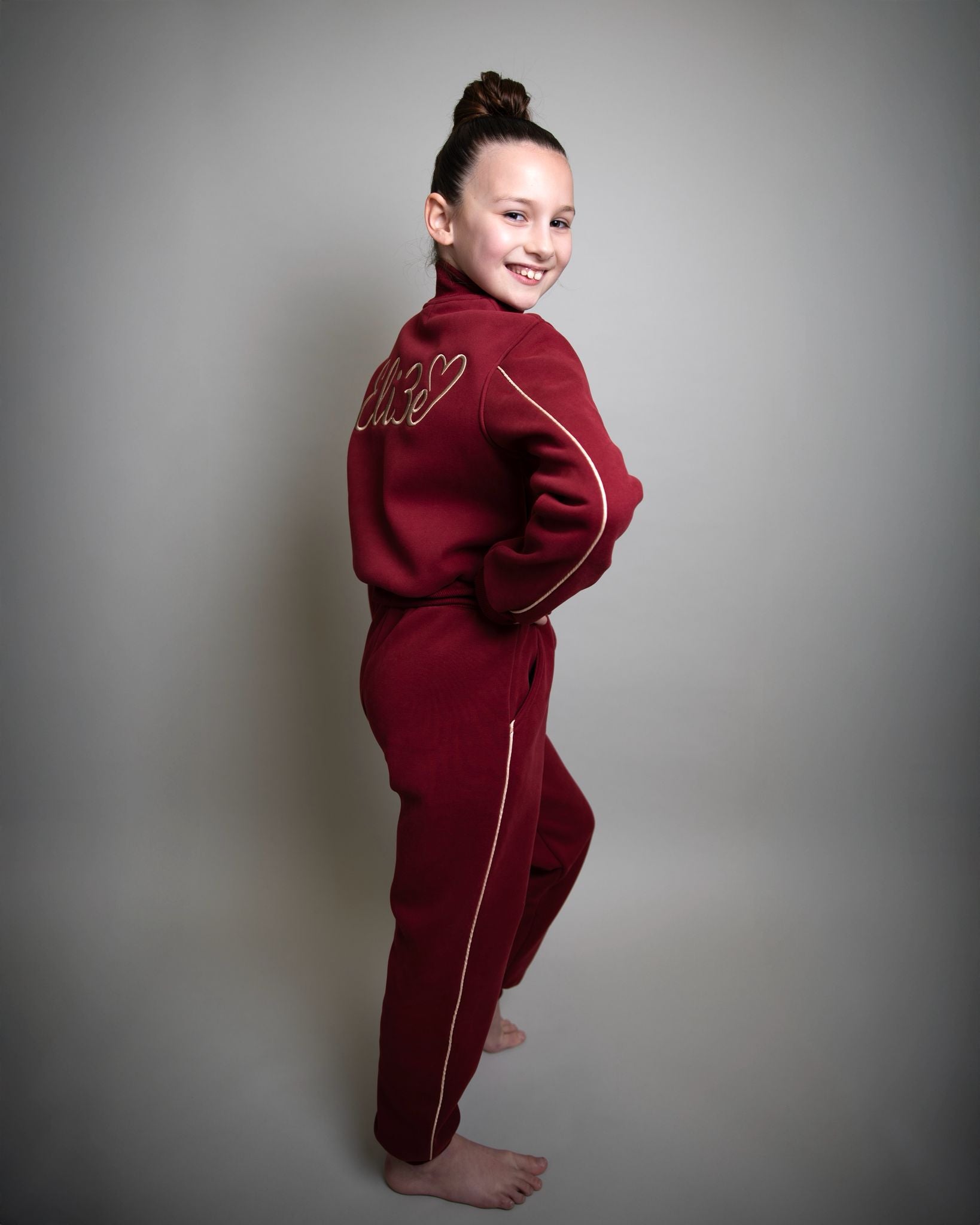 Eli3e Essentials Burgundy Quarter Zip Tracksuit